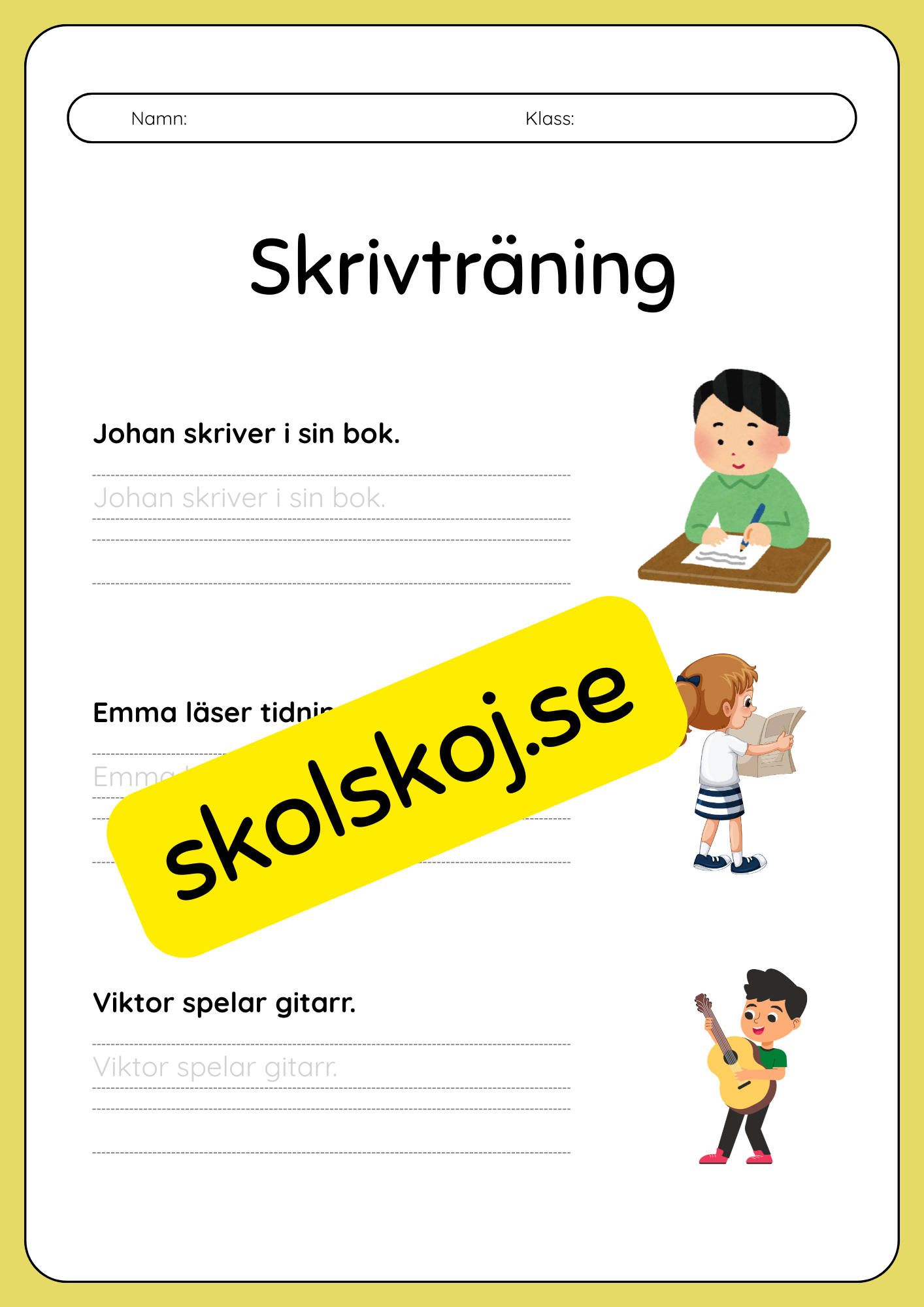 Häfte - Skrivträning
