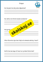 Livets fantastiska resa på jorden - Fakta + frågor - Åk 4 - 6