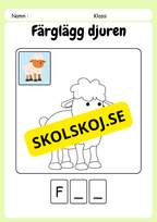 Färglägg, titta och skriv - Häfte