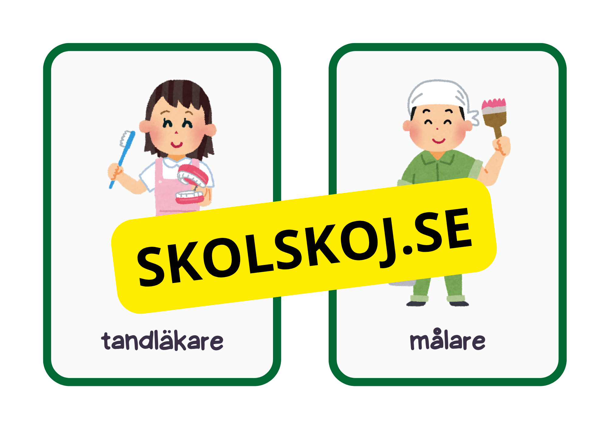 Flashkort - Tema yrke - A5 format