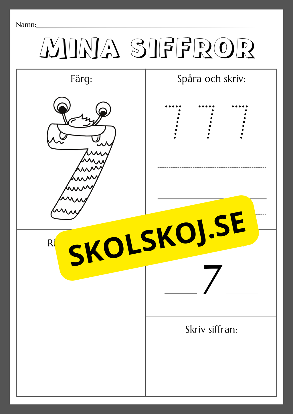 Mina siffror - 1 - 10 - Häfte