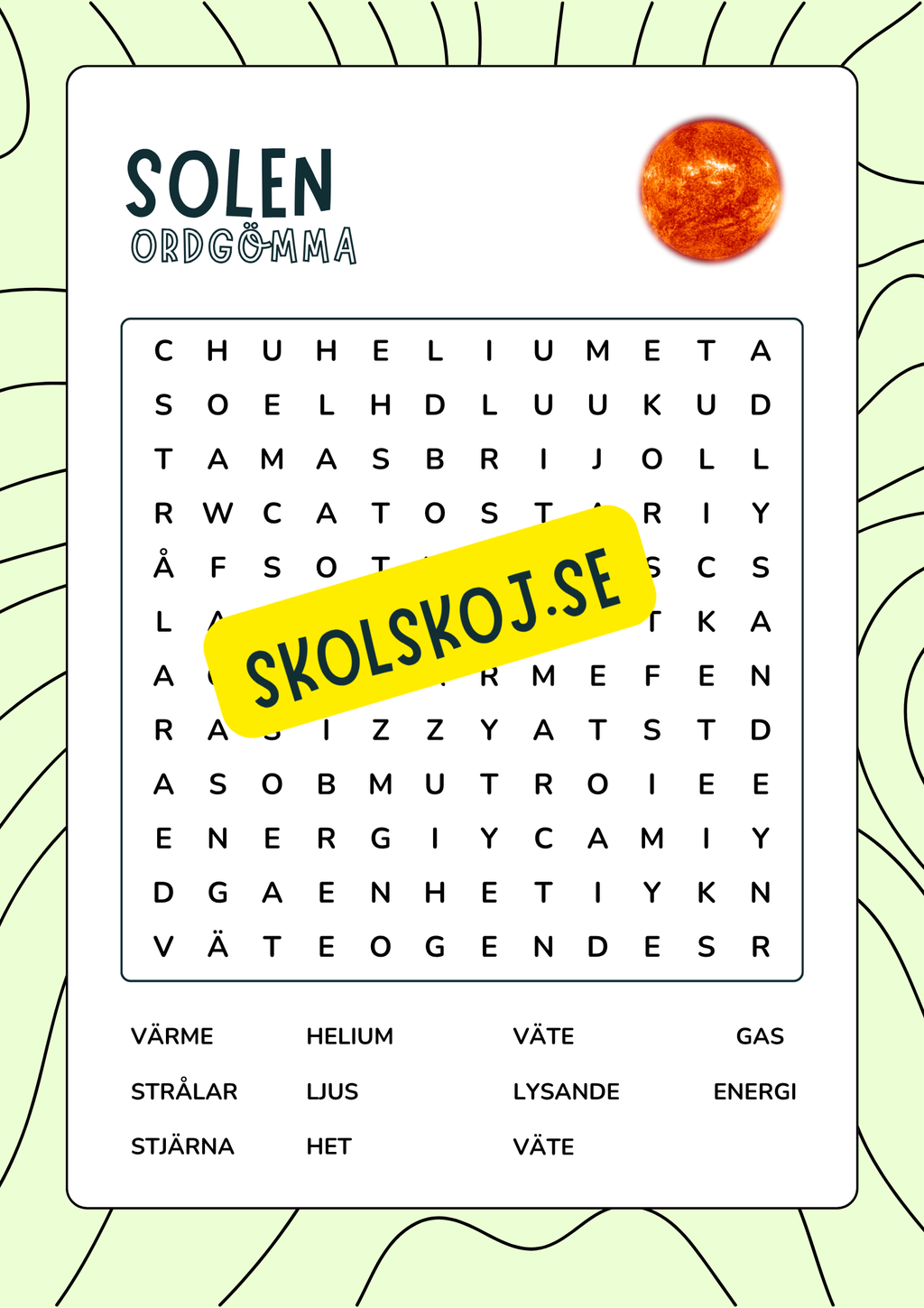 Vi lär oss om solen - Årskurs 3 - 6 - Häfte