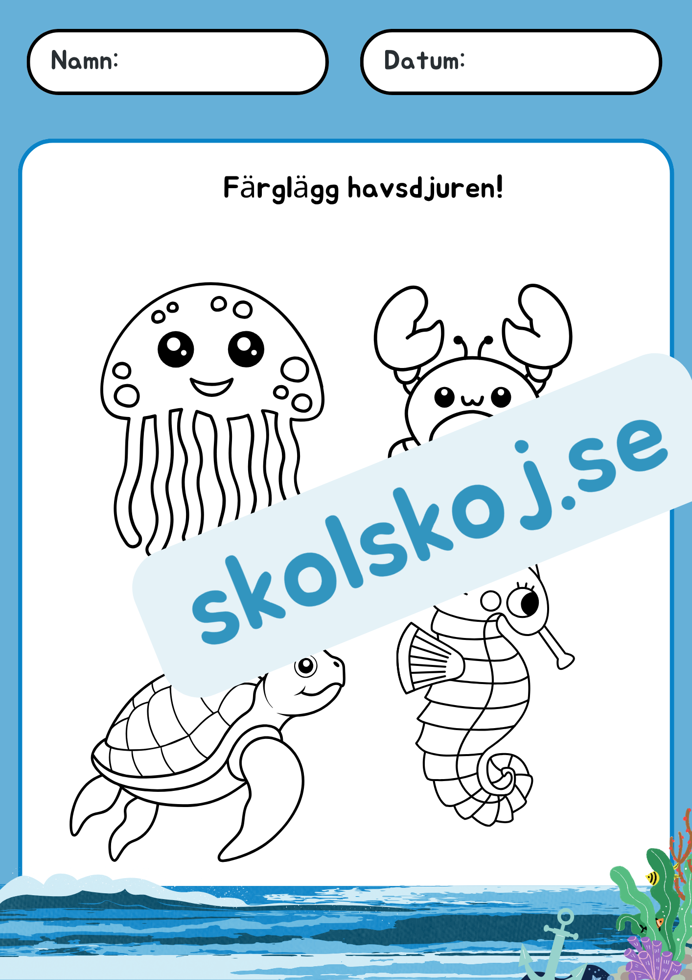 Under havet - Förskola - Förskoleklass - Blandade uppgifter