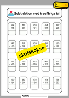 Addition och subtraktion med tresiffriga tal