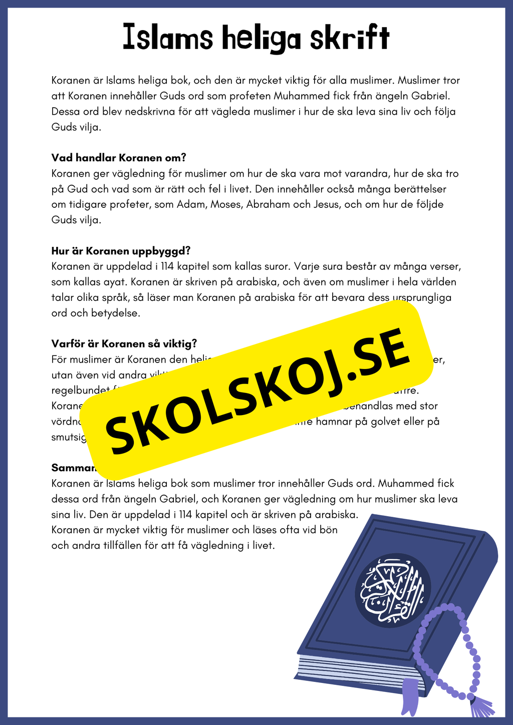 Vad är Islam? - Häfte - Åk 3 - 6