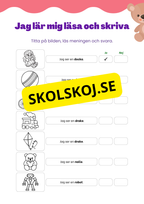 Jag lär mig läsa och skriva - Tema: Leksaker