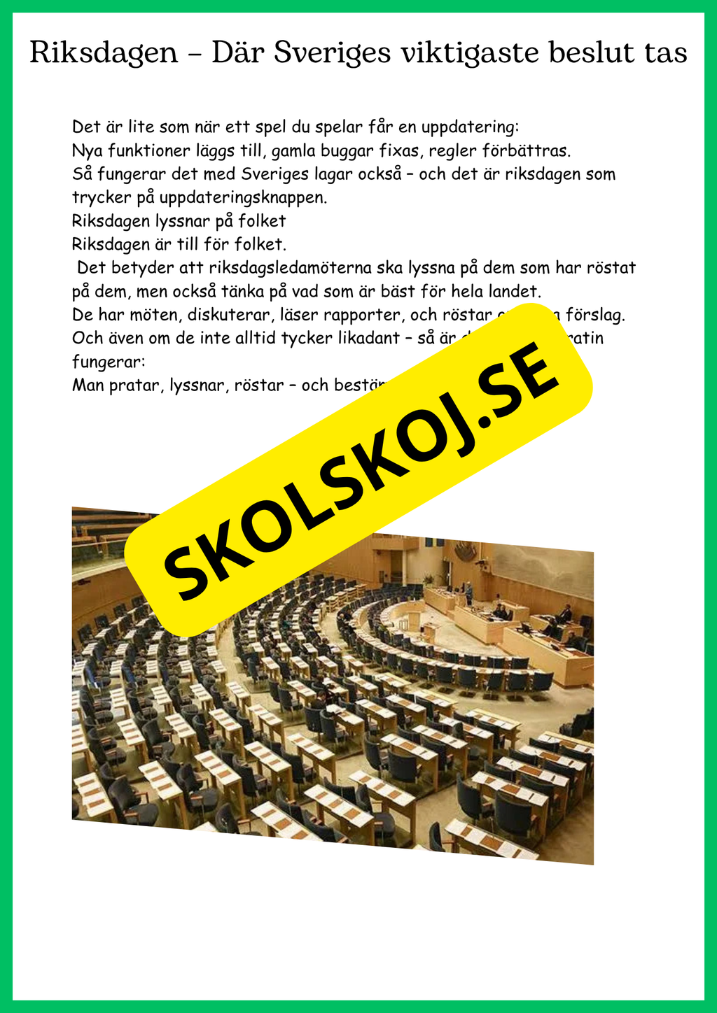 Så styrs Sverige – Enkla fakta om demokrati, val och makt