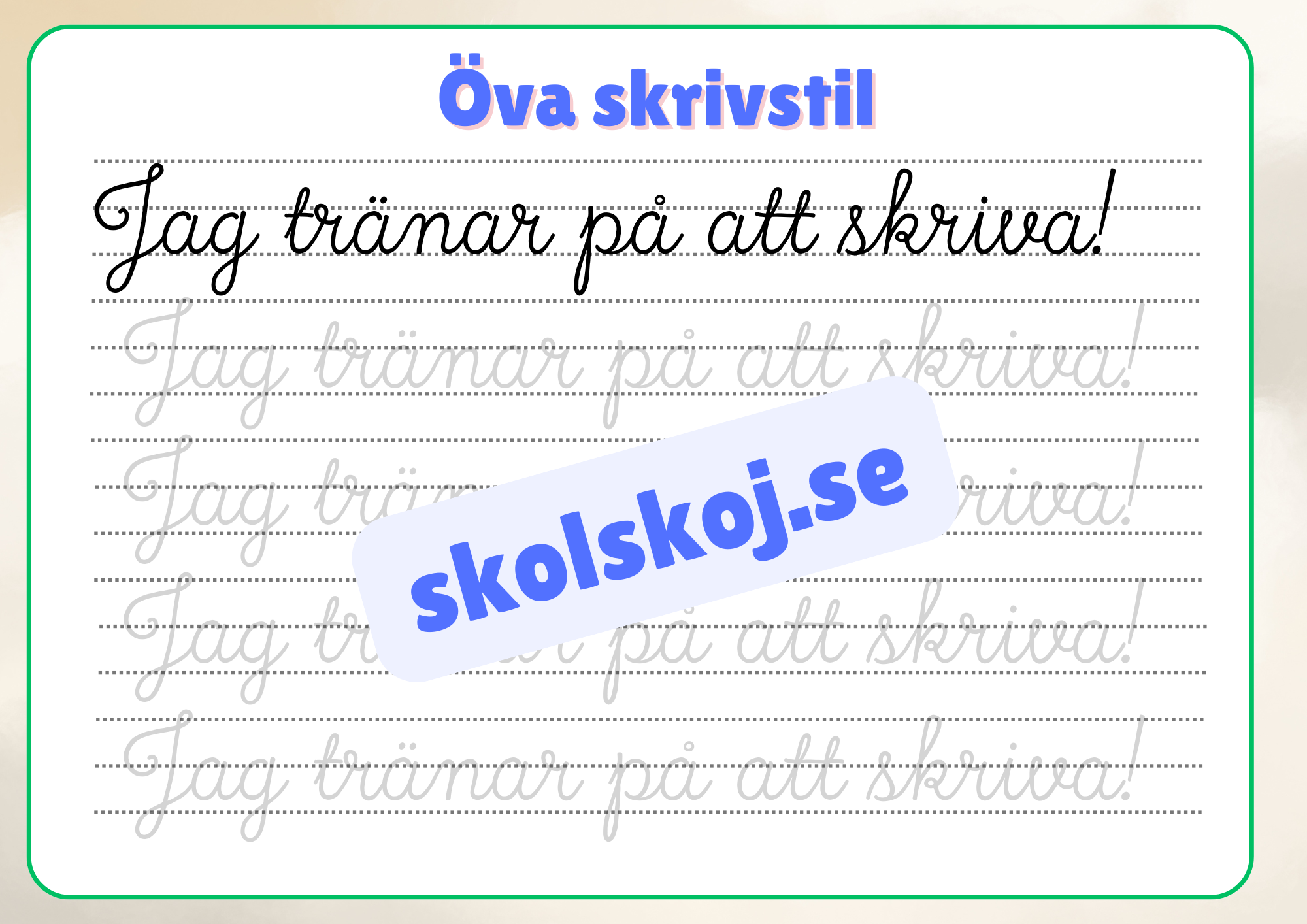 Öva skrivstil - Häfte