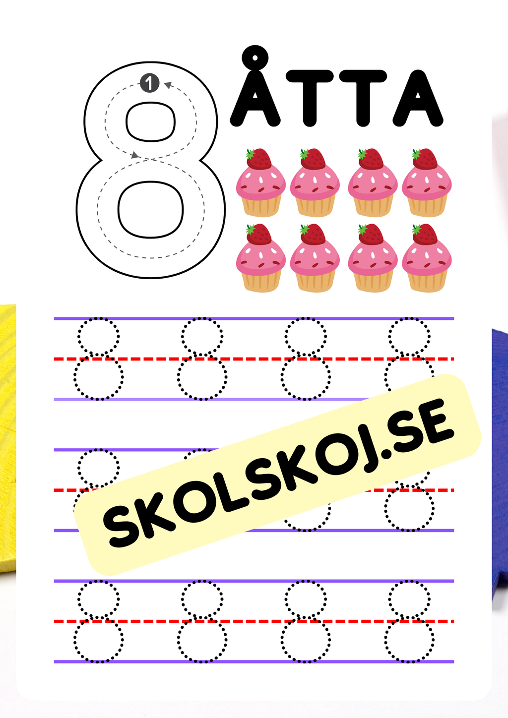 Jag lär mig skriva siffror - 1 - 10