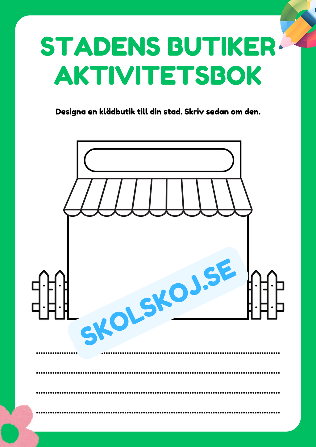 Stadens butiker - Aktivitetsbok