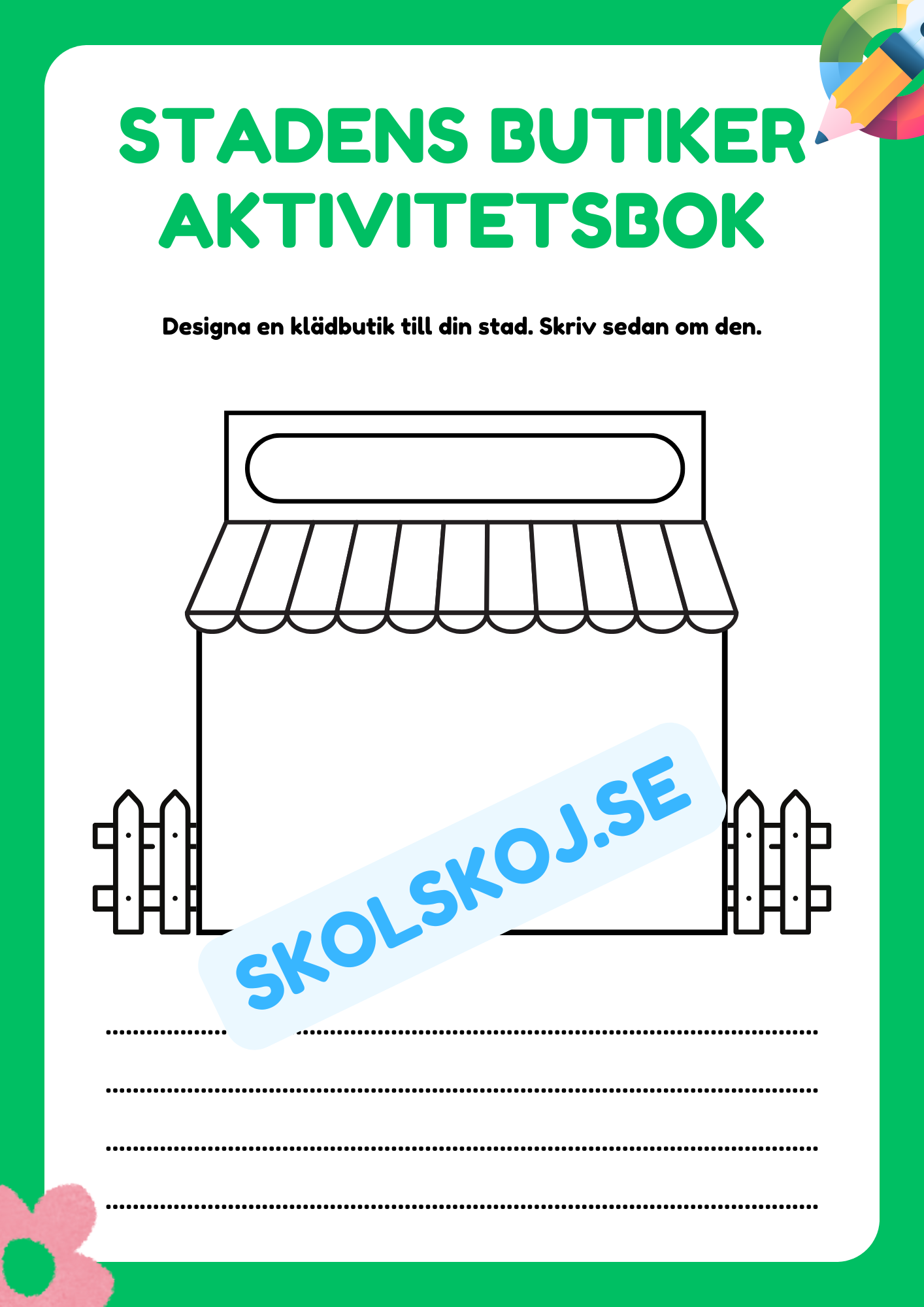 Stadens butiker - Aktivitetsbok