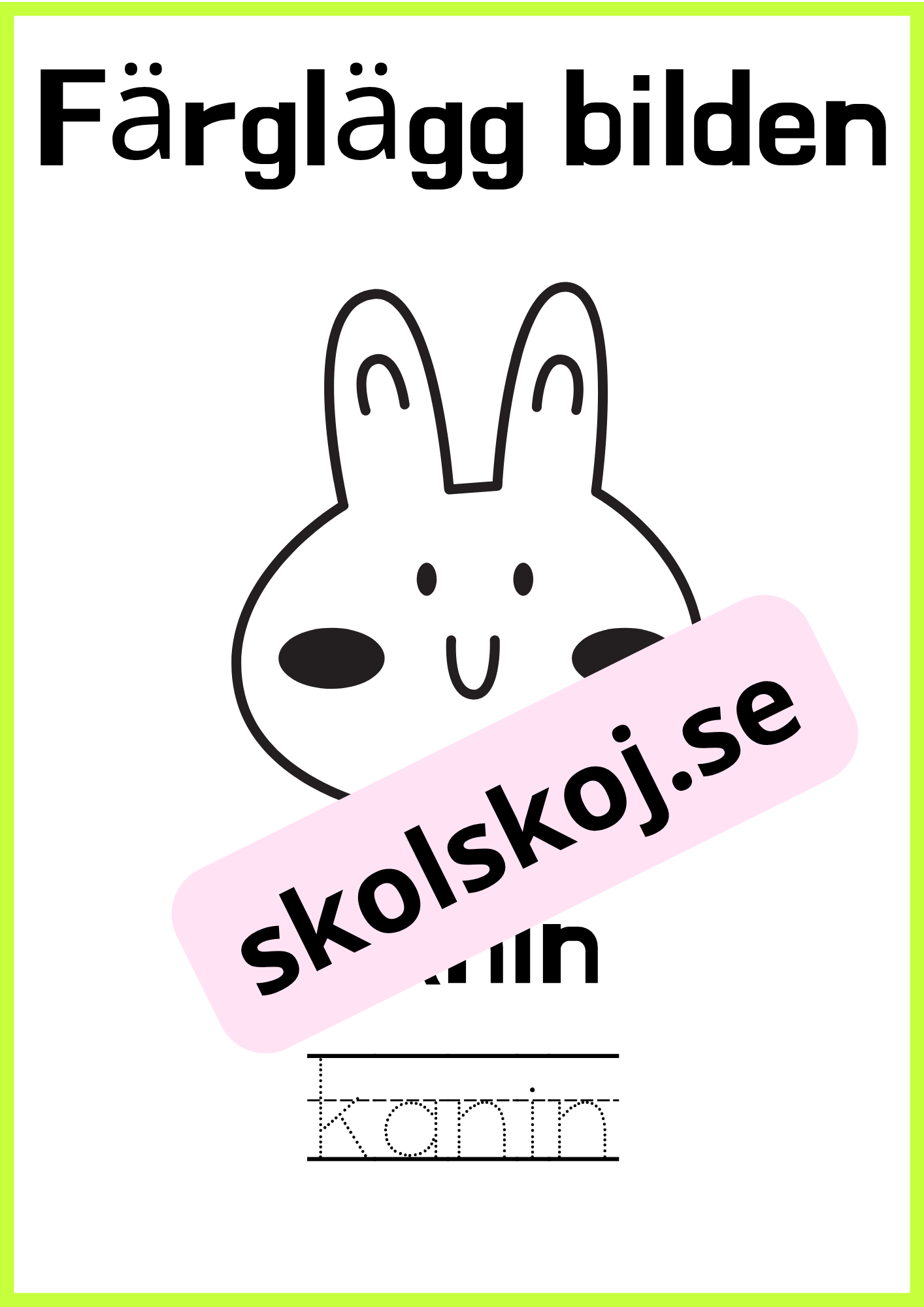 Färglägg bilderna - Skriv ordet