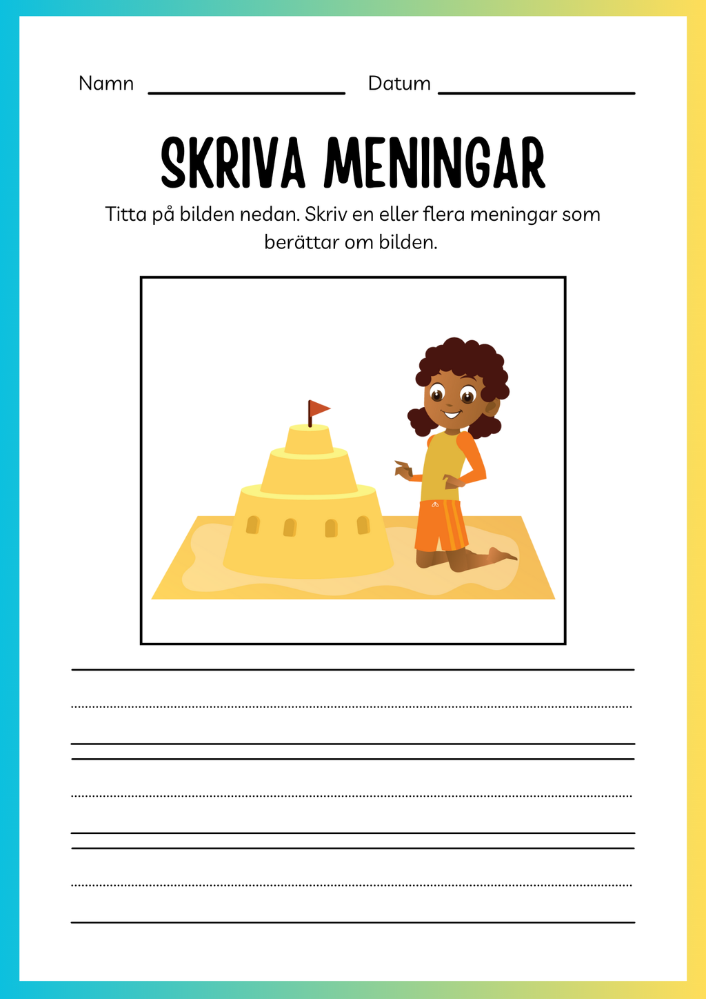 Jag lär mig skriva och räkna - Tema sommar