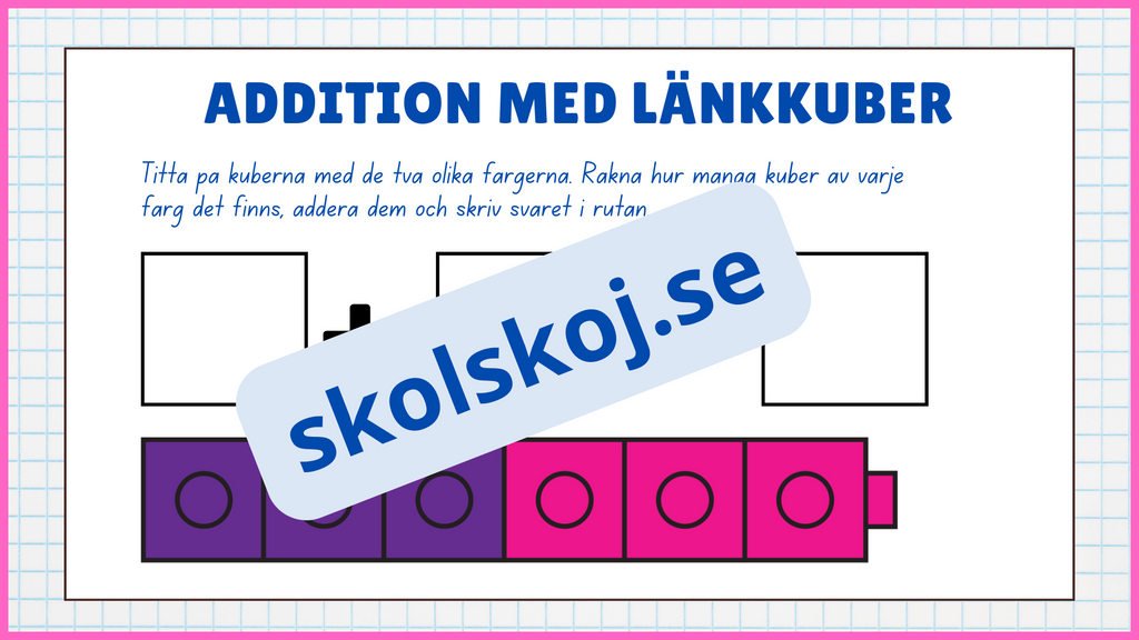 Addition med länkkuber - Enkel addition