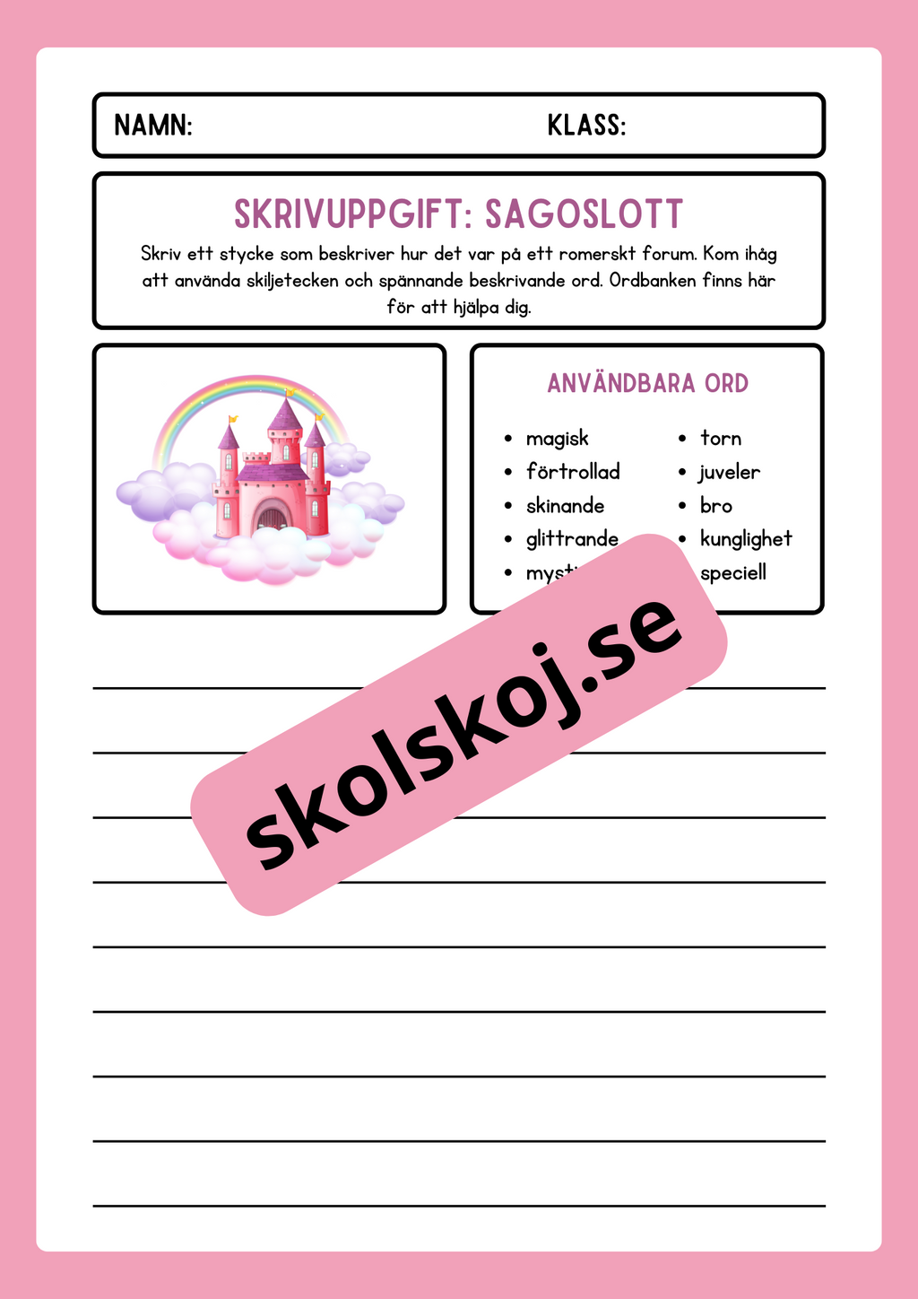 Skrivuppgifter - Hafte - arskurs 3 - 6