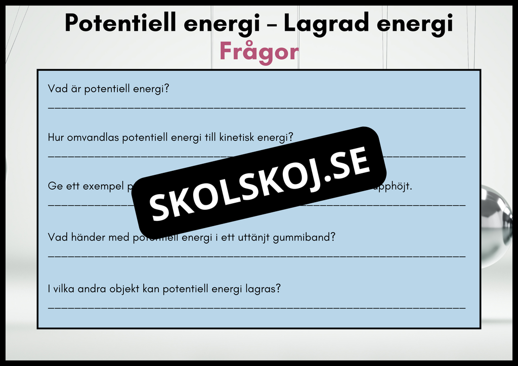 Typer av energi - Häfte - Åk 4 - 6