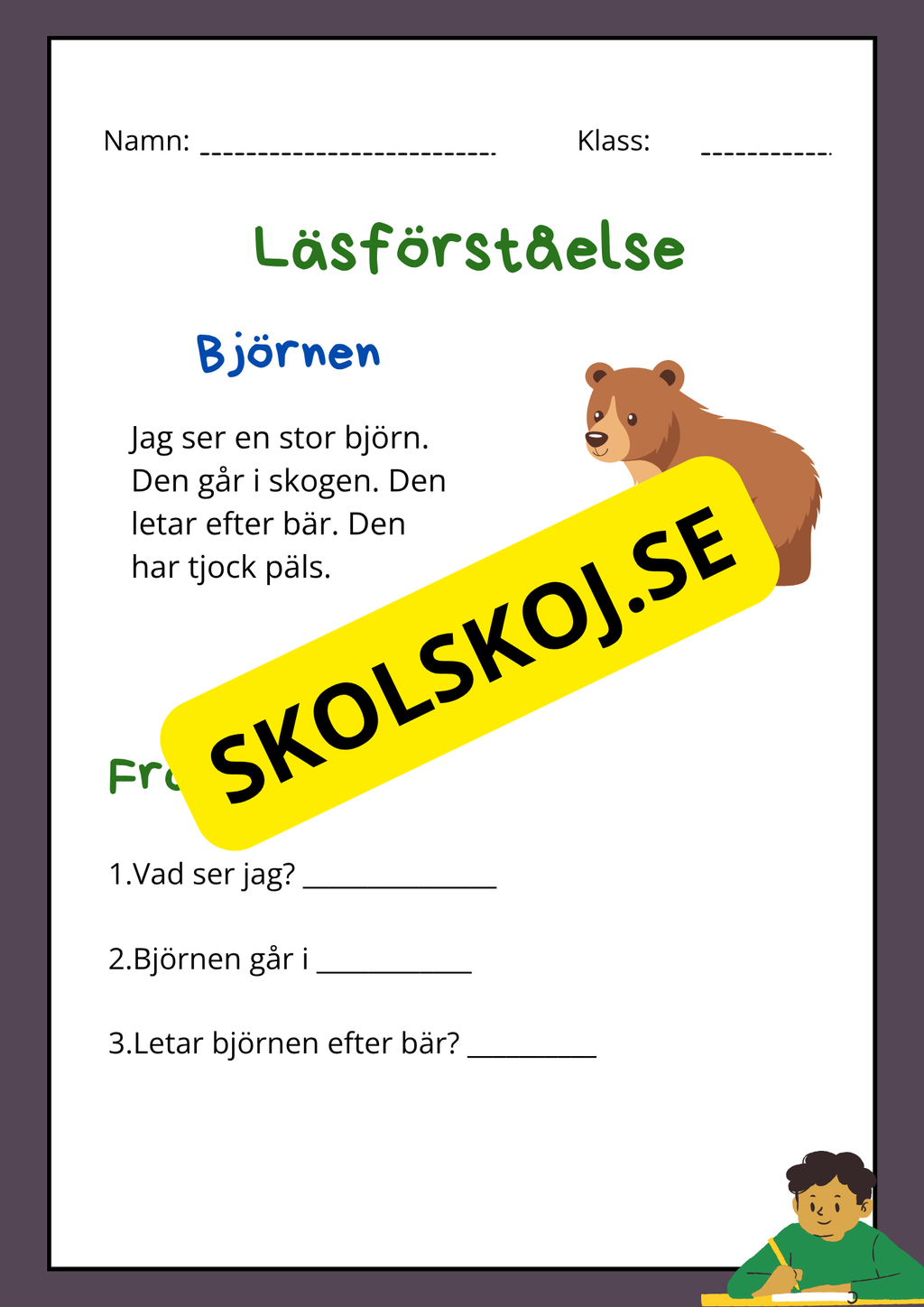 Enkel läsförståelse - Tema djur