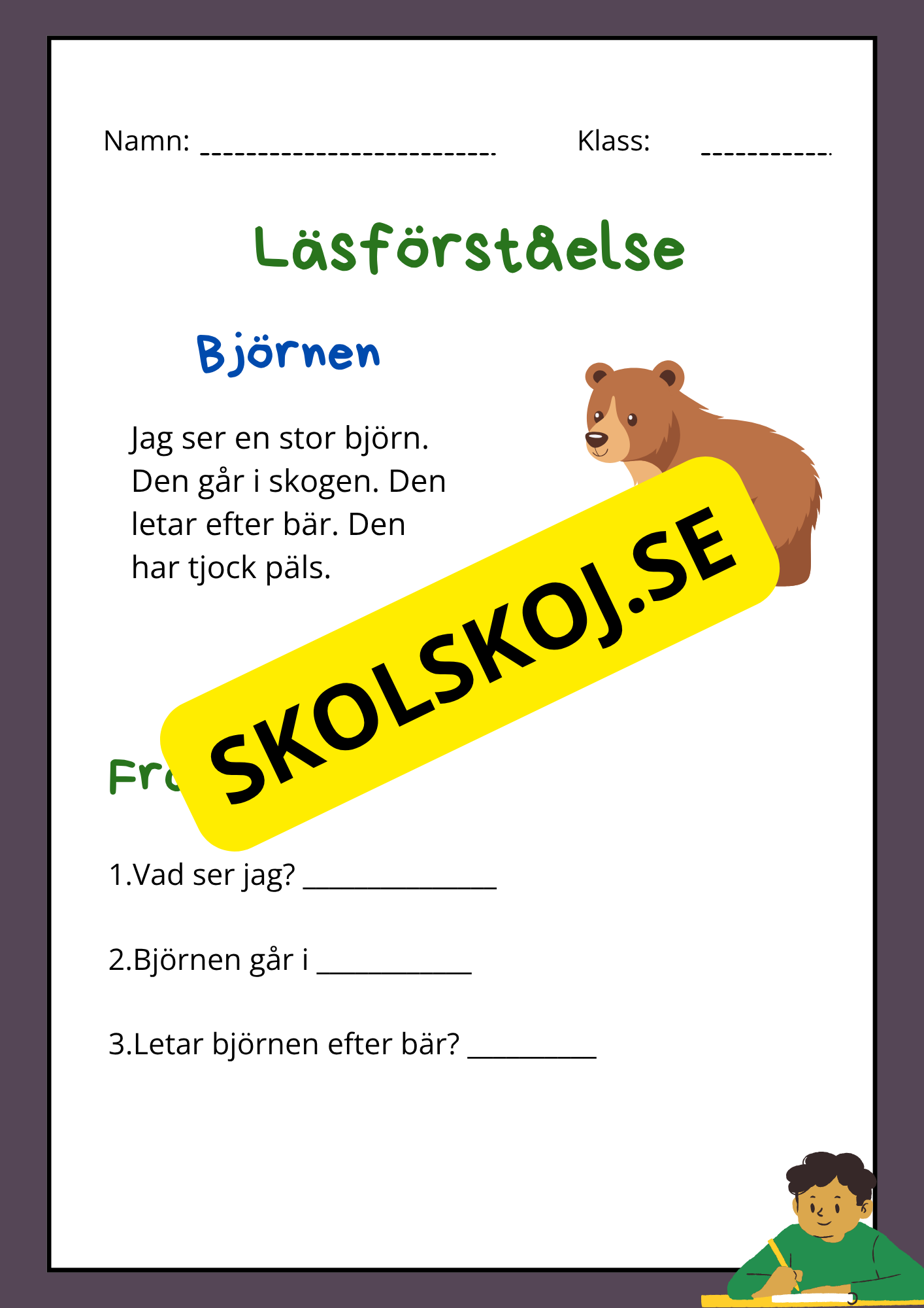 Enkel läsförståelse - Tema djur