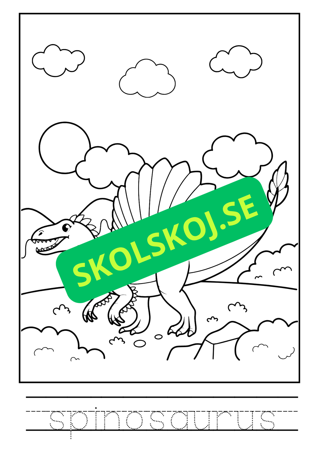 Dinos målarfest - Spåra och färglägg