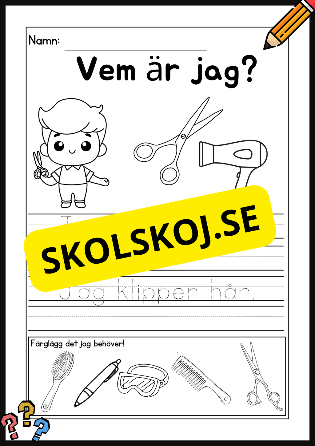 Vem är jag? Tema: Yrken