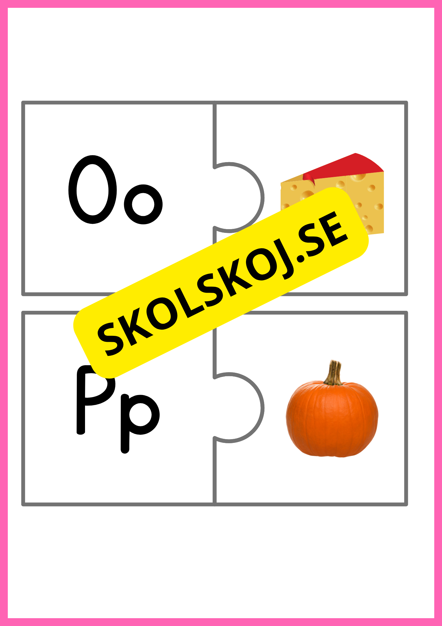 Pusselkort med bokstäver