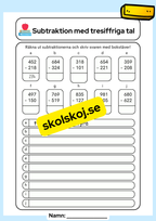 Addition och subtraktion med tresiffriga tal