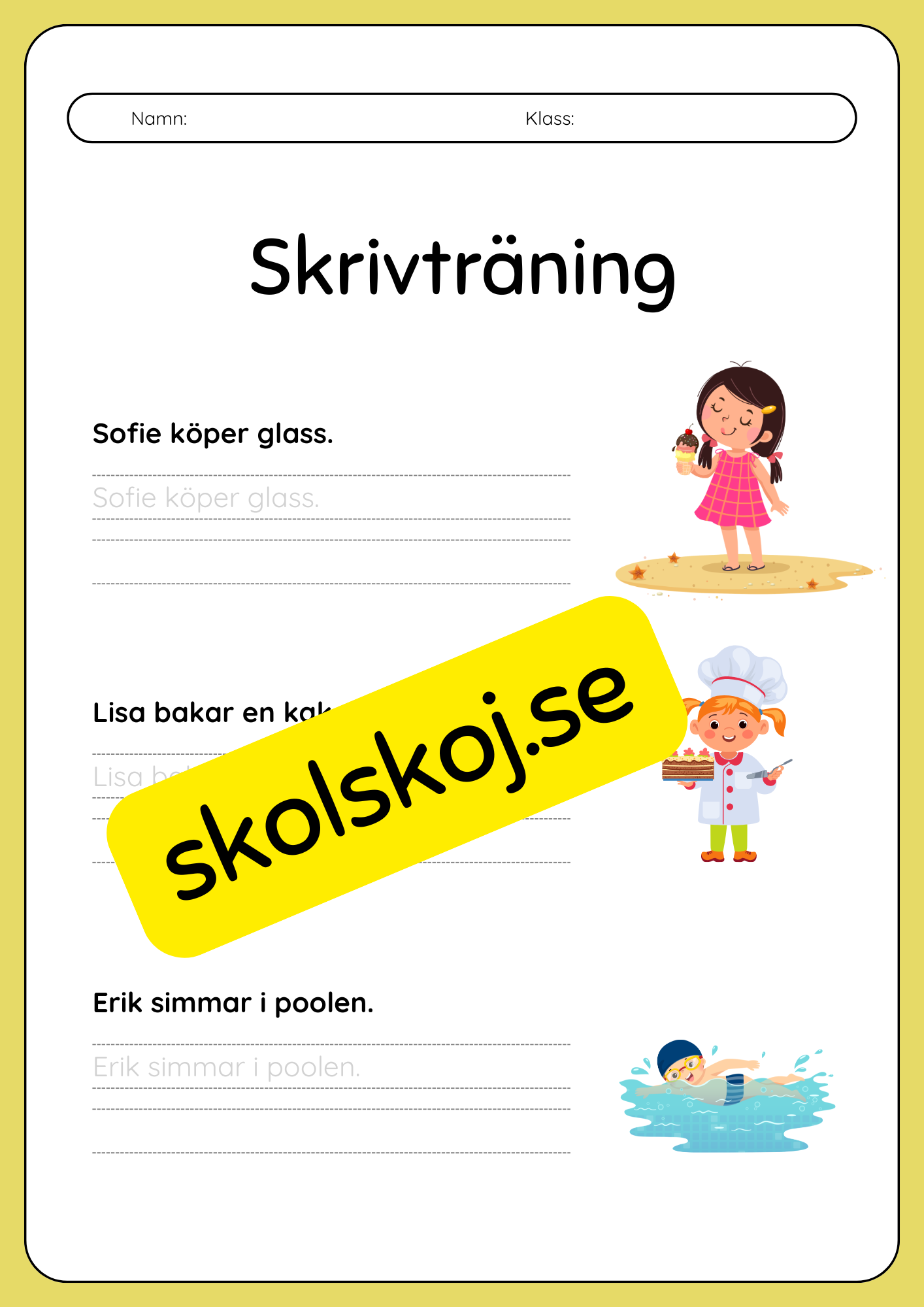 Häfte - Skrivträning