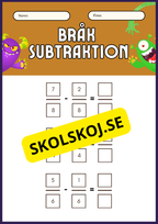 Bråk addition och subtraktion - Hitta den gemensamma nämnaren - Åk 4 - 5