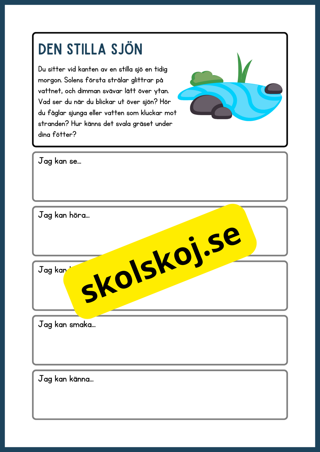Skrivuppgifter - Använd dina sinnen för att utforska naturen