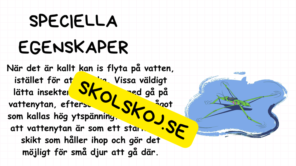 Vad är vatten - Presentation - Frågor