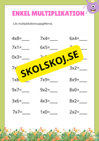 Enkel multiplikation - Häfte - Tema monster