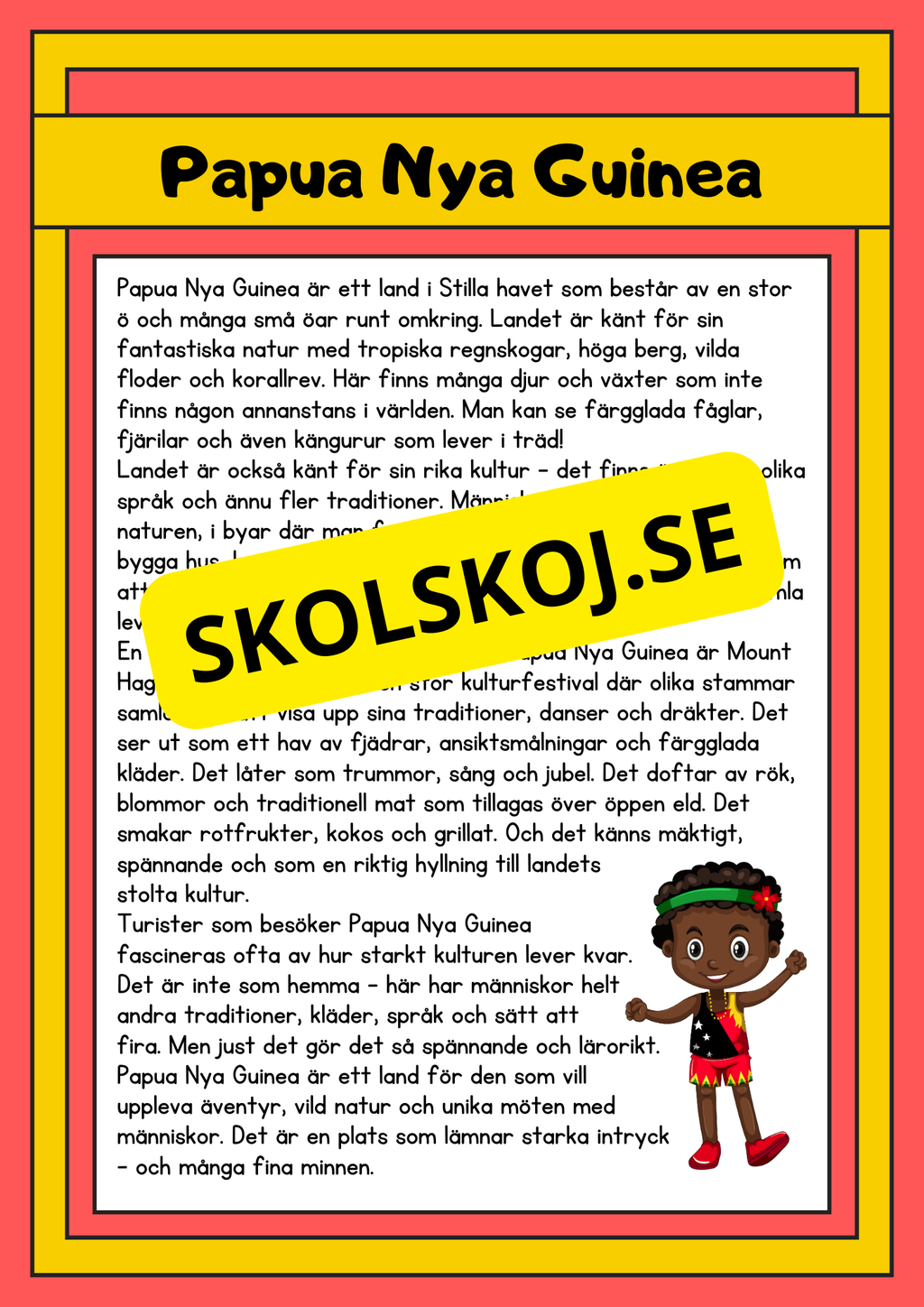 Upptäck världen - Fakta och läsförståelse - 29 sidor
