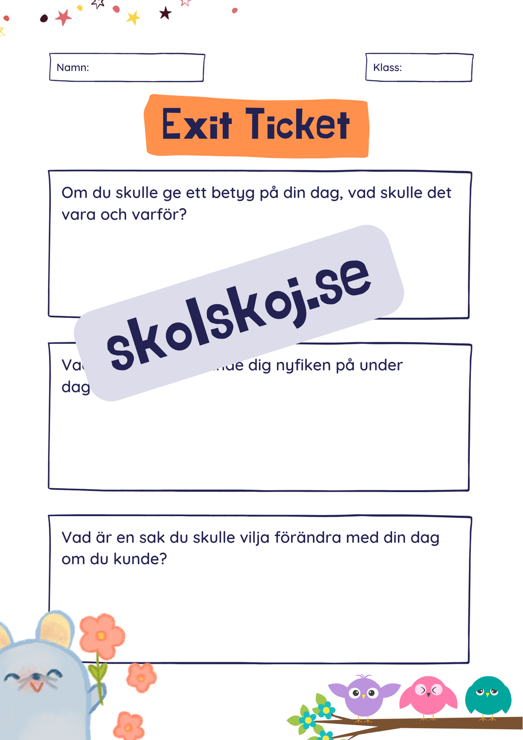 Exit ticket - 8 sidor