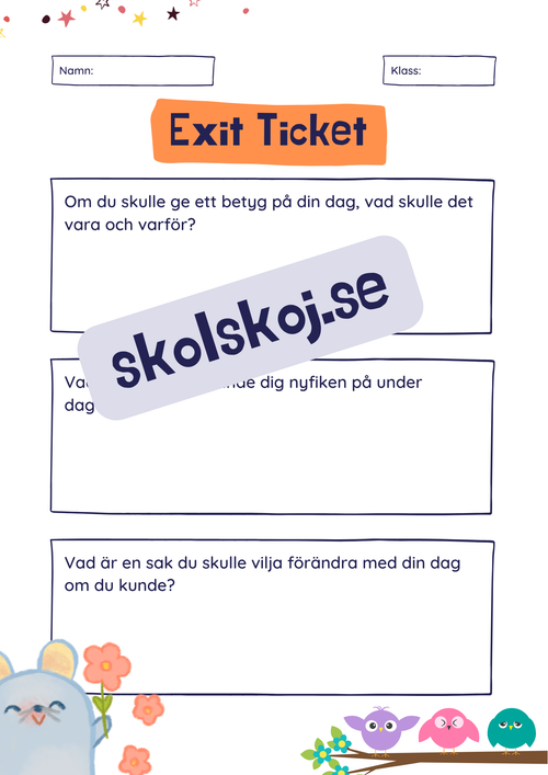 Exit ticket - 8 sidor