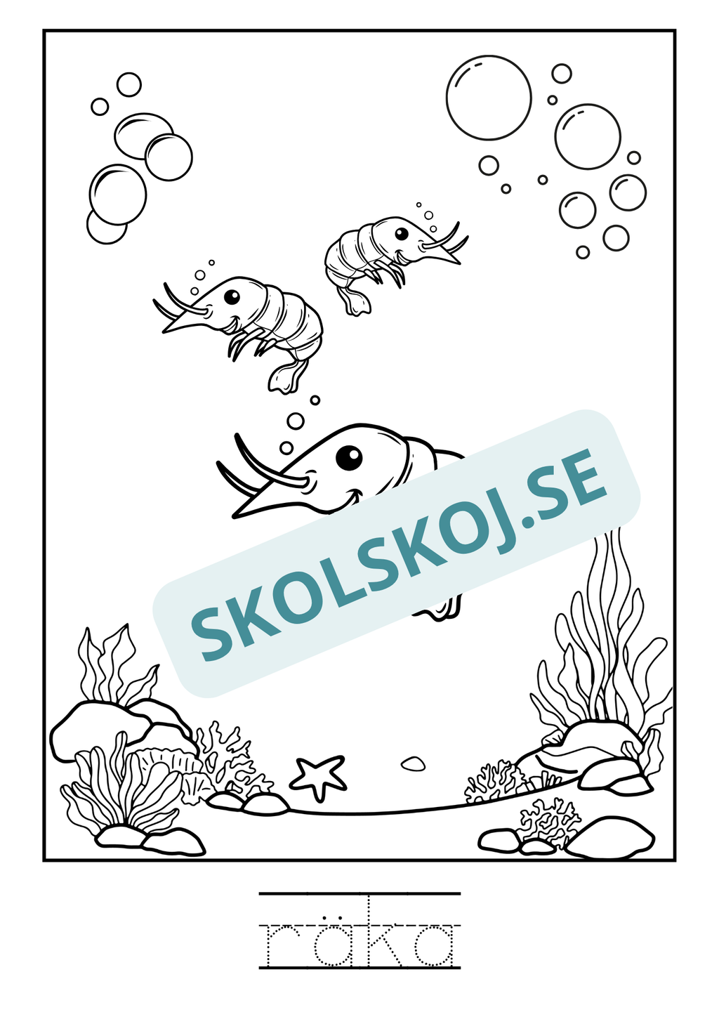 Kompisar i havet - Målarbok