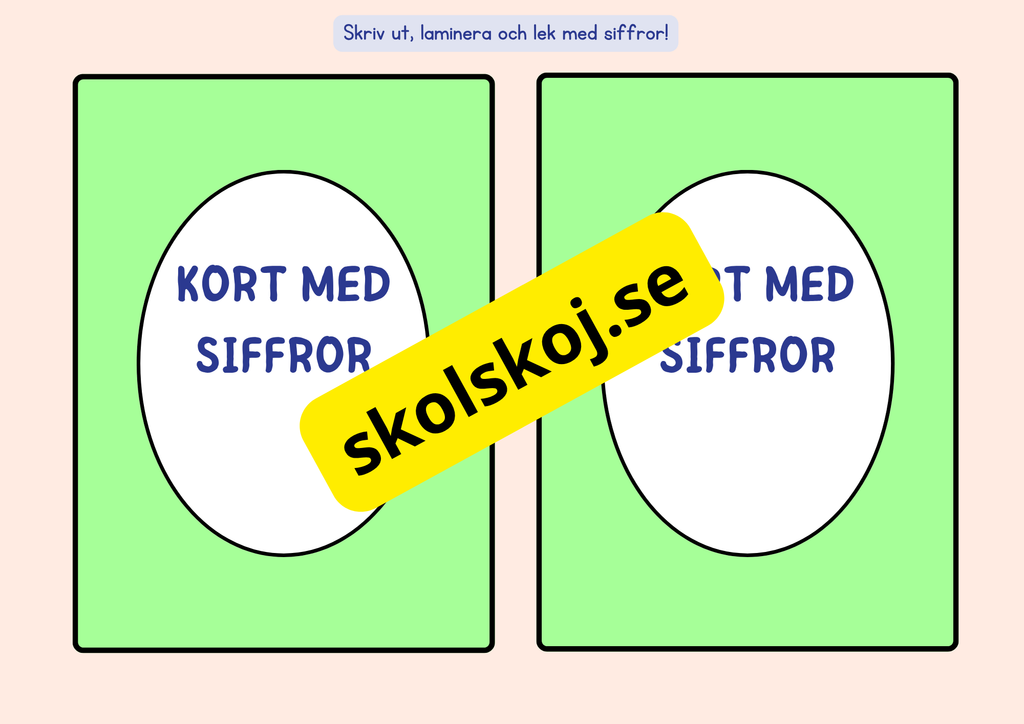Sifferkort - A5 storlek