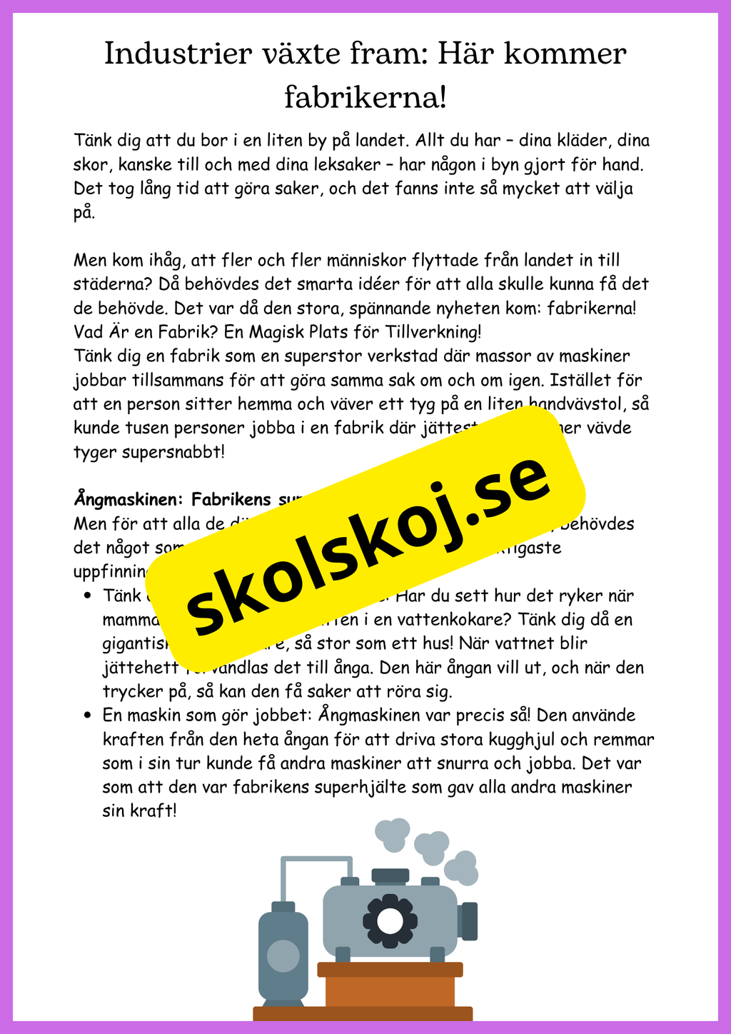 Industriella revolutionen - Hur världen formades - Åk 7 - 9