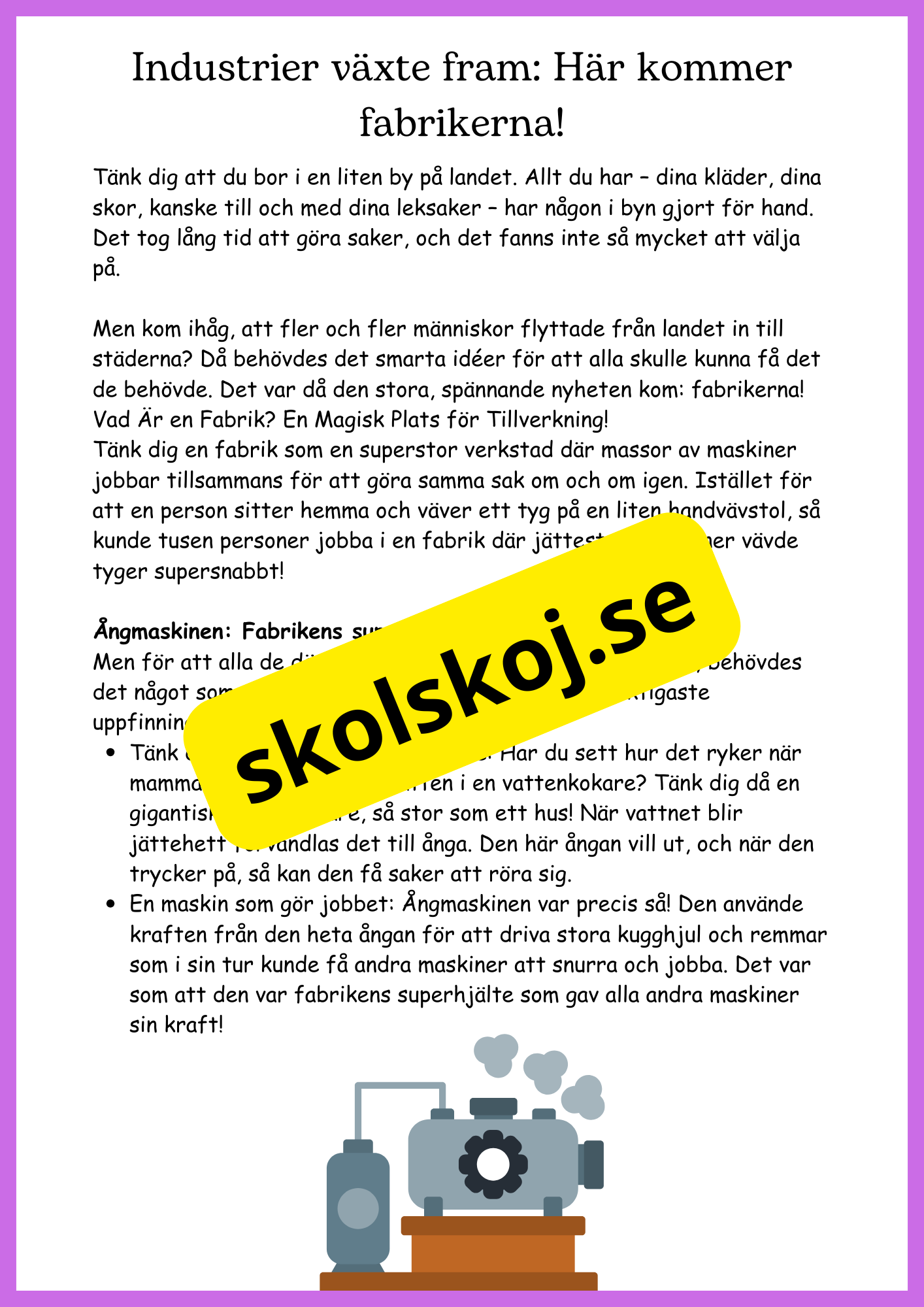 Industriella revolutionen - Hur världen formades - Åk 7 - 9