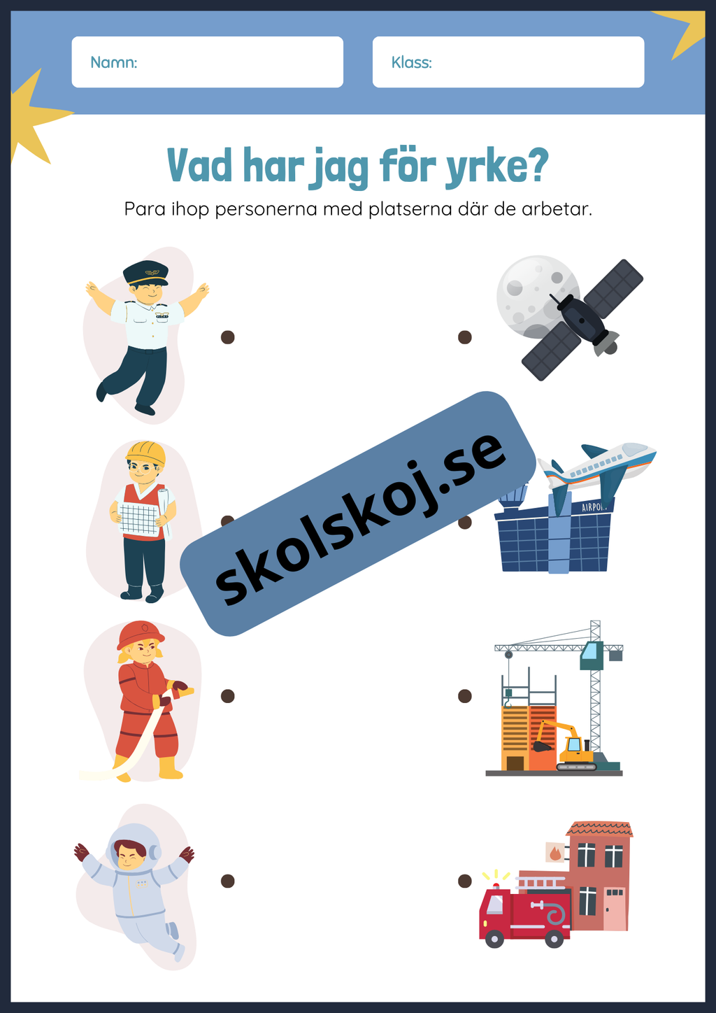 Yrken - Träna ord och bild