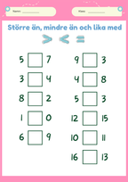 Större än, mindre än och lika med - Häfte