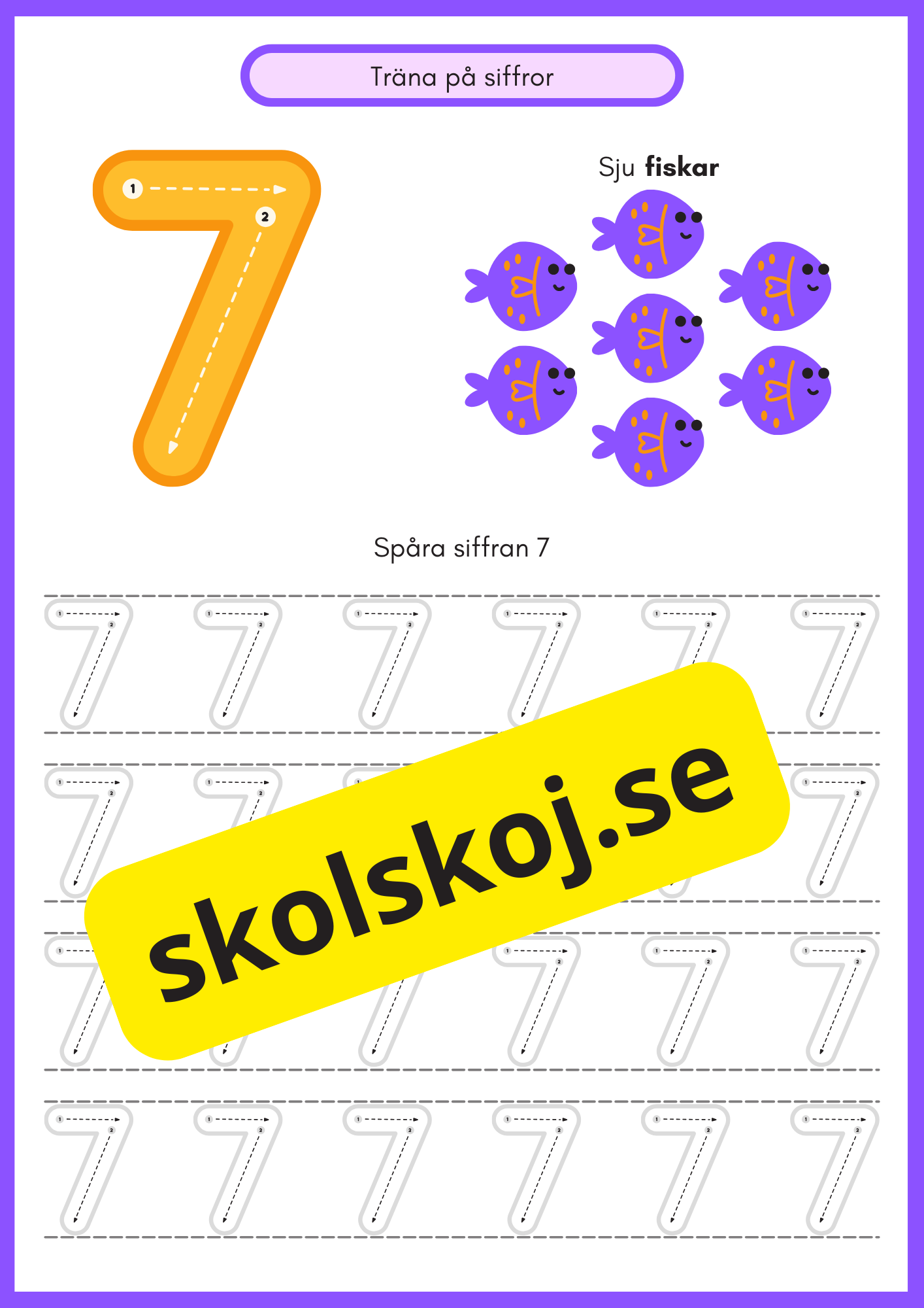 Träna på siffror - Häfte