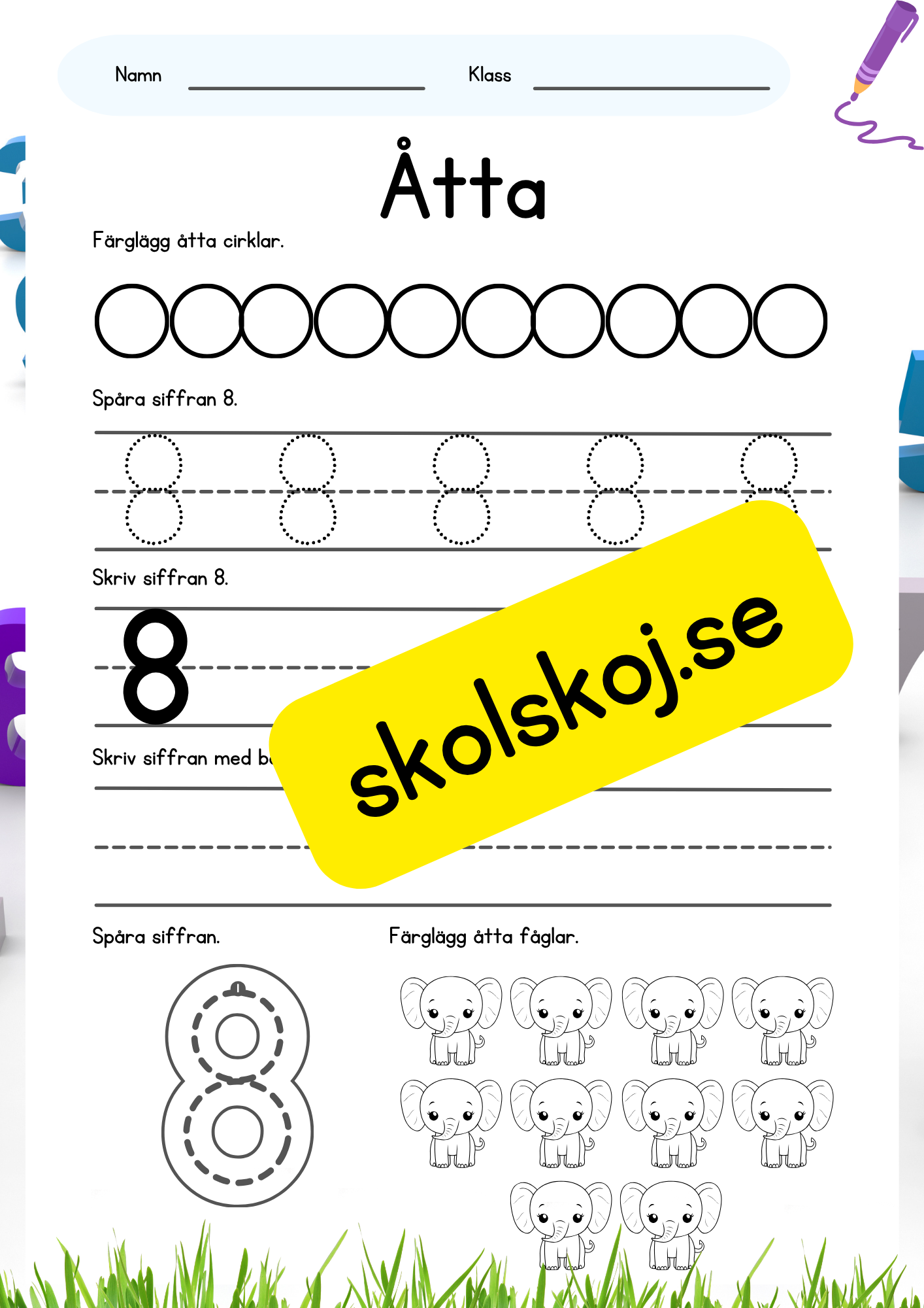 Skriv siffrorna Fk - Åk2