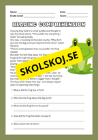 Reading Comprehension - Animal stories