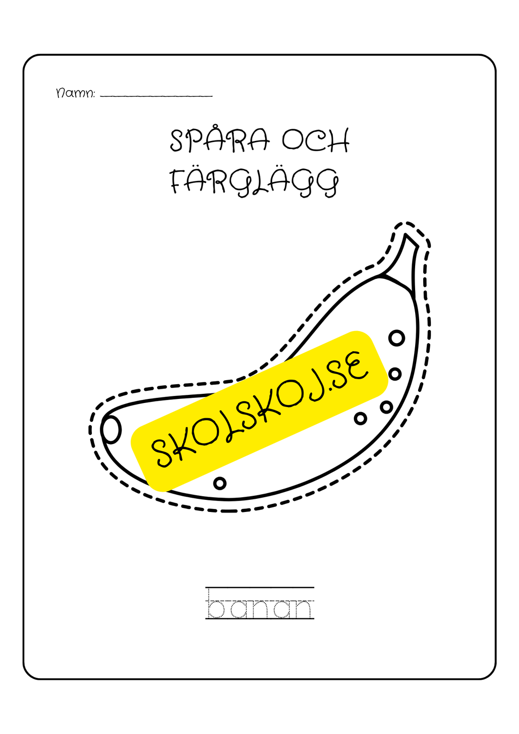 Spåra och färglägg - Tema frukter