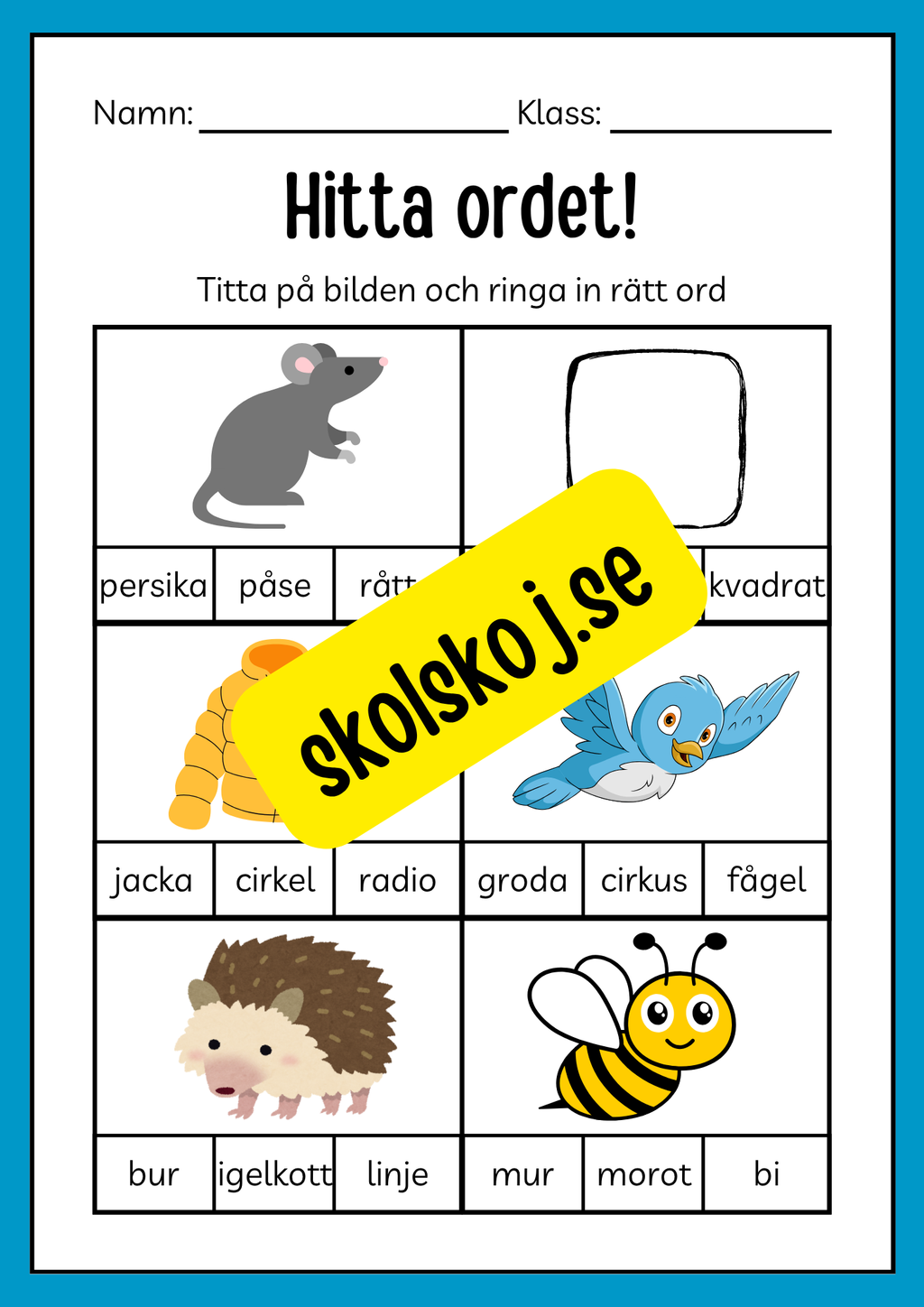 Hitta ordet - Häfte