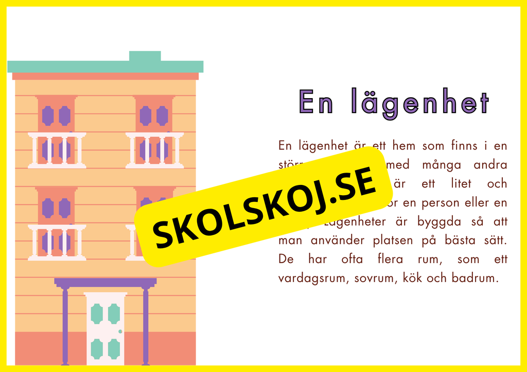 Olika sorters hus - Samhällskunskap åk 1 - 3