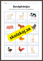 Bondgårdsdjur - Blandade uppgifter