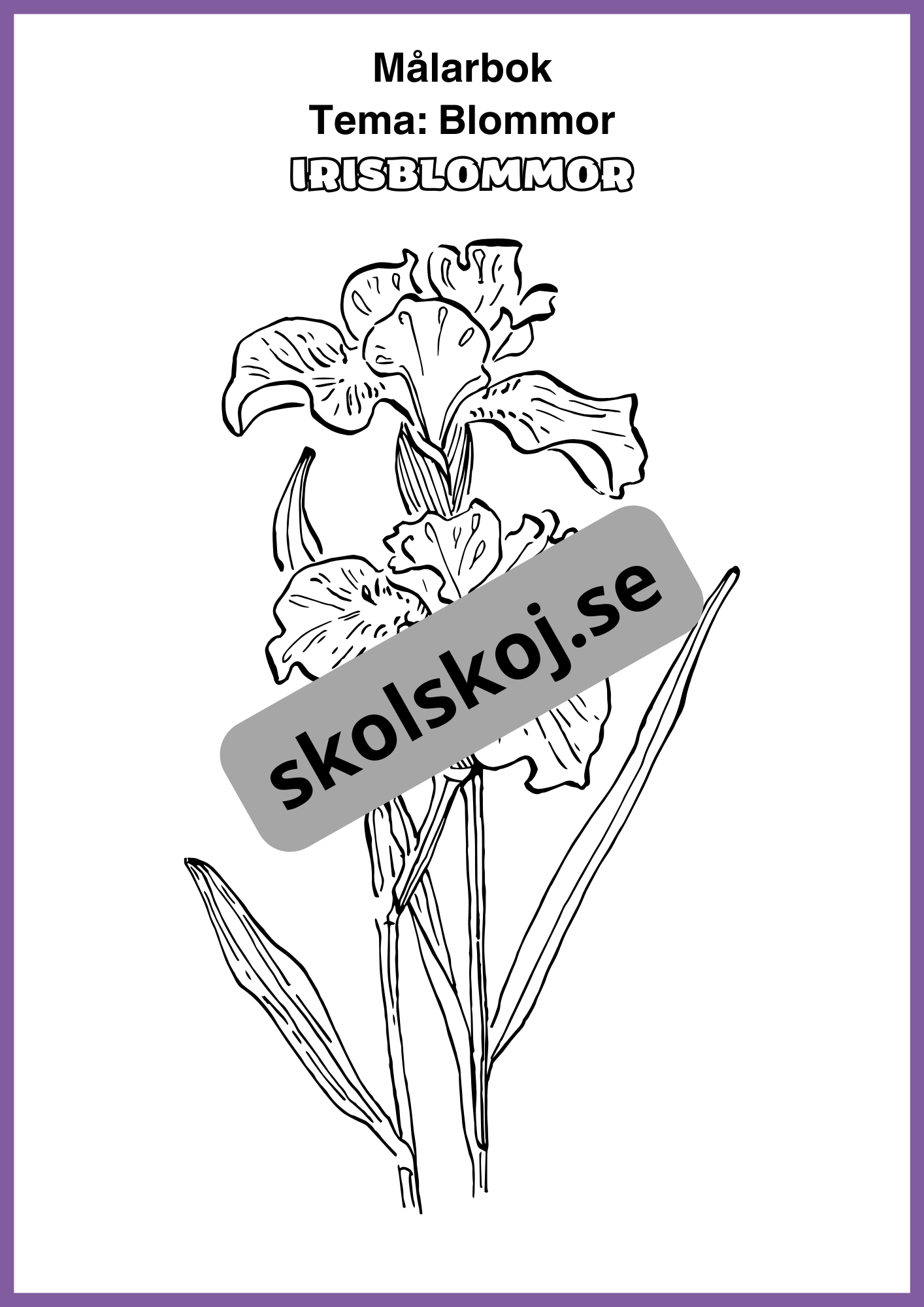 Målarbok - Tema blommor