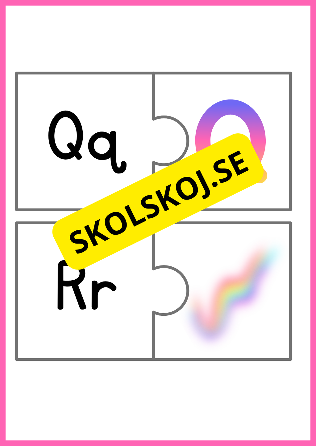 Pusselkort med bokstäver