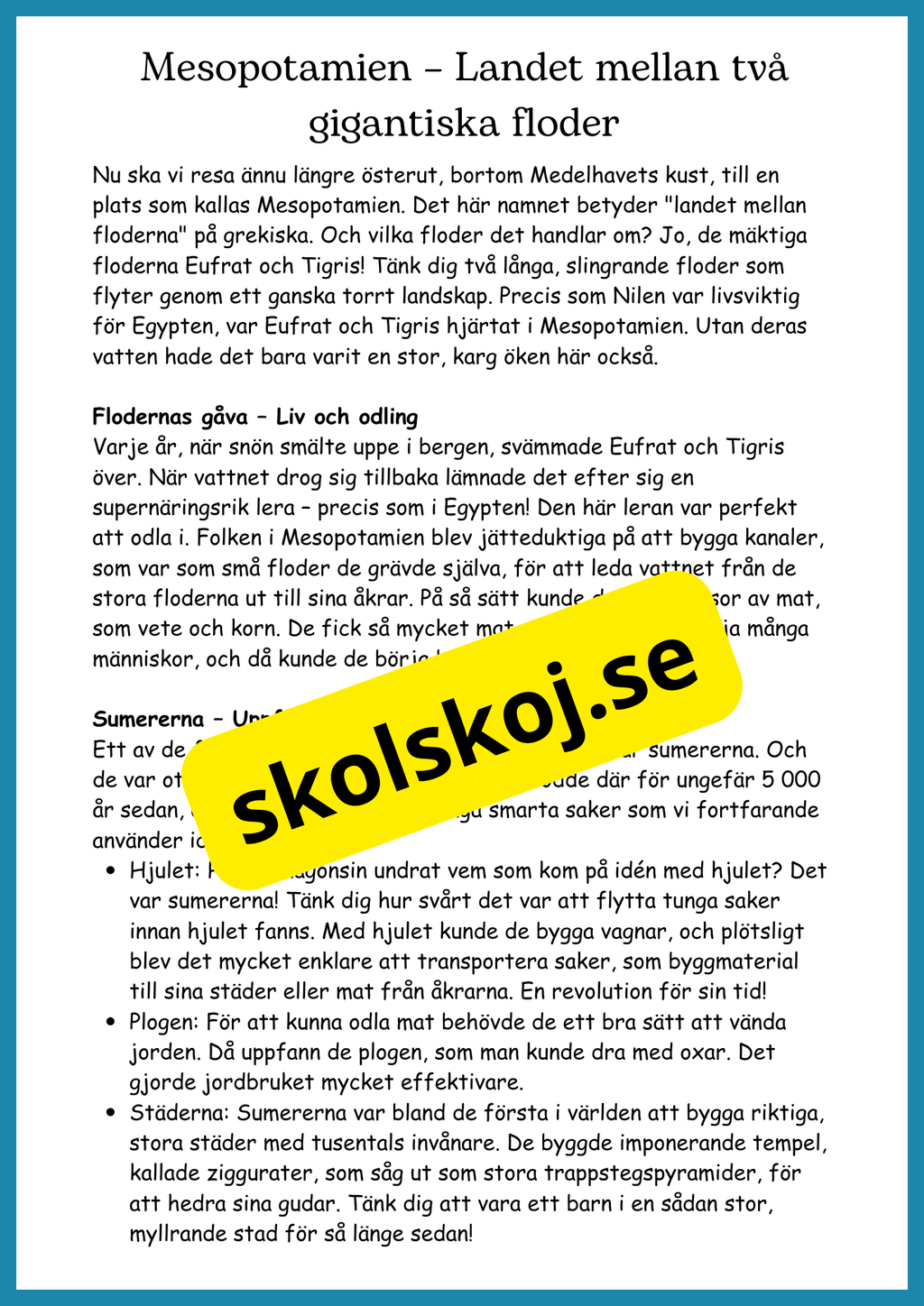 Antikens värld: En tidsresa runt Medelhavet + frågor - Åk 4 - 9